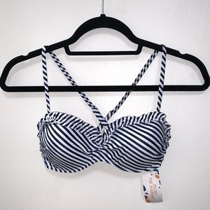 Enjoy The Sunshine Striped Bikini Top Size Small